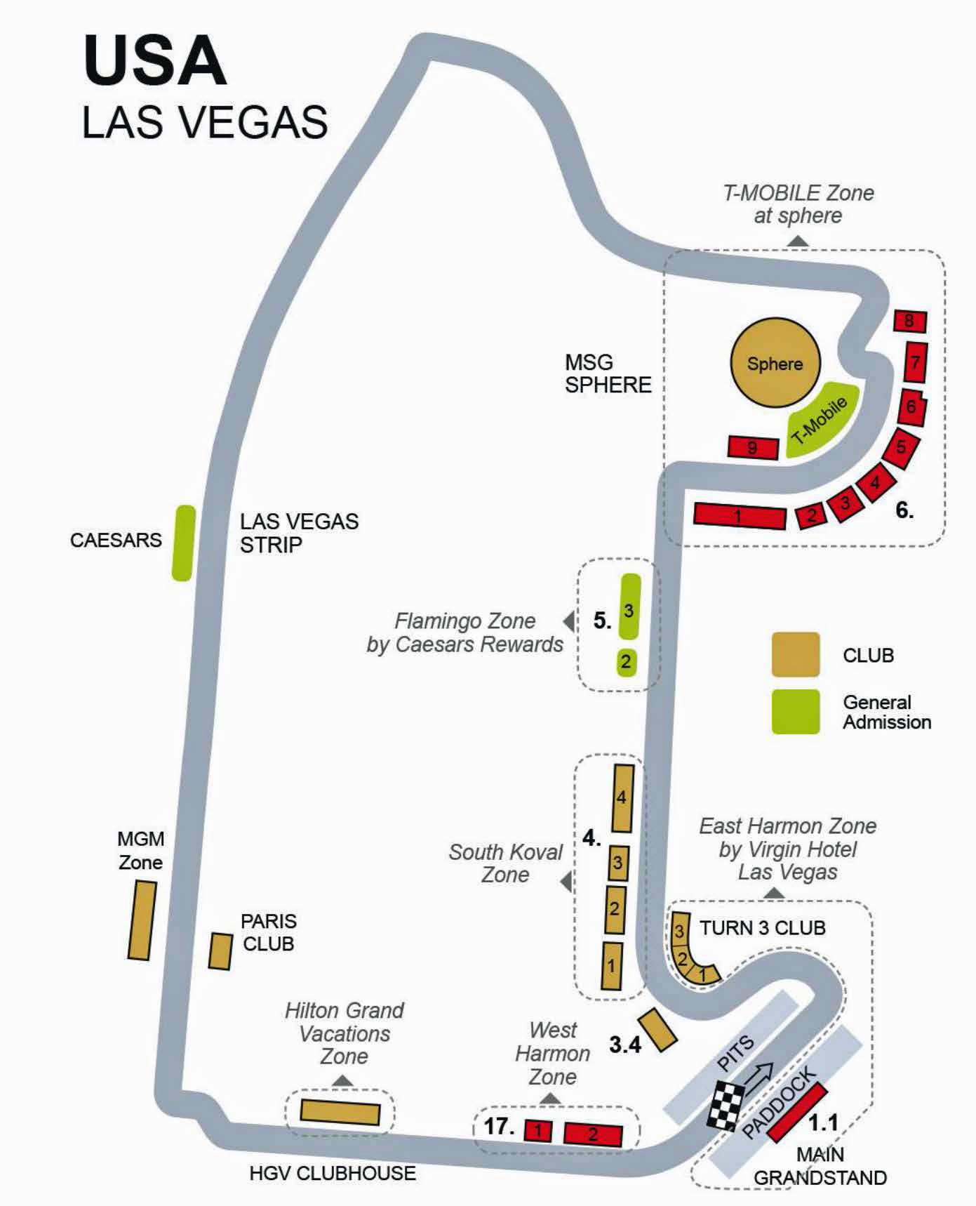 Las Vegas Grand Prix track, Circuit route and map